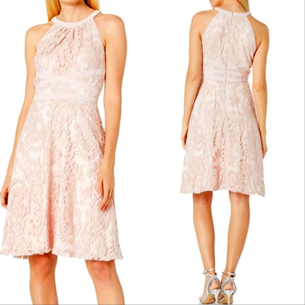 Adrianna Papell lace Filigree Fit and Flare super cute  Dress